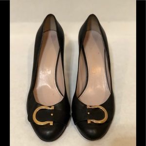 Salvatore Ferragamo Black leather heels size 8 1/2